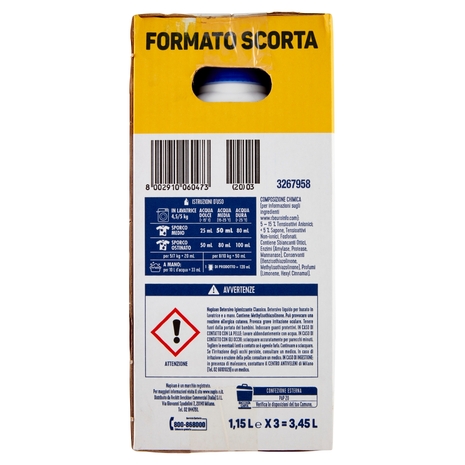 Napisan Detersivo Lavatrice Igienizzante Classico 69 Lavaggi 3 x 1,15 L